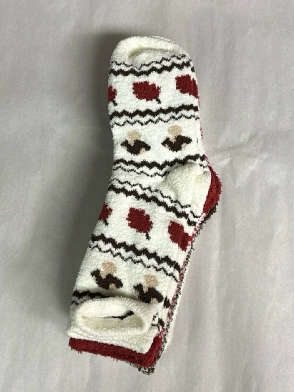 New Born Socks Women’s 4 Pair Fall Fuzzy Plush Cozy Crew Sock Casual Soft Active